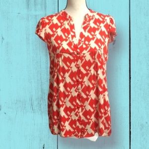 Rosebud flutter sleeve blouse